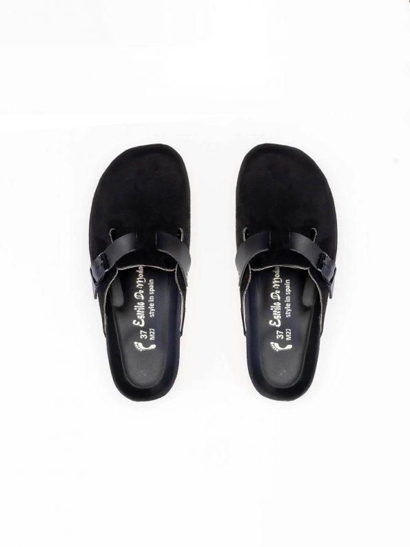 sabot daim femme noir
