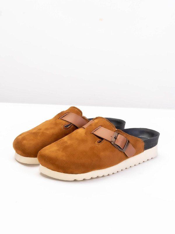 sabot daim femme tabac