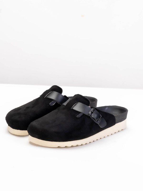 sabot daim femme noir