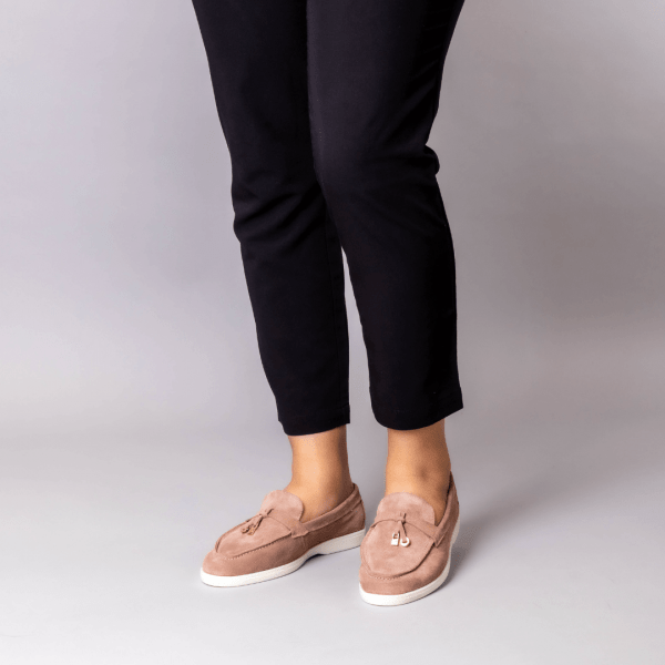 mocassin cuir en khaki