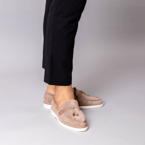 mocassin cuir en gris