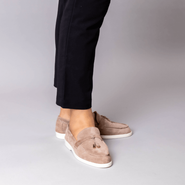 mocassin cuir en gris