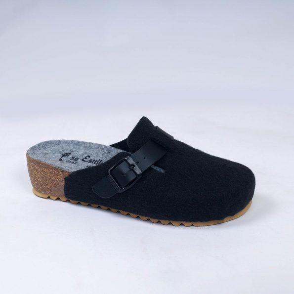 sabot pantoufle compensée noir