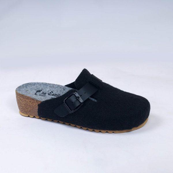 sabot pantoufle compensée noir