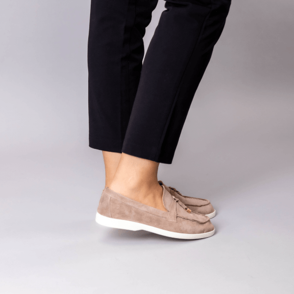 mocassin cuir en gris
