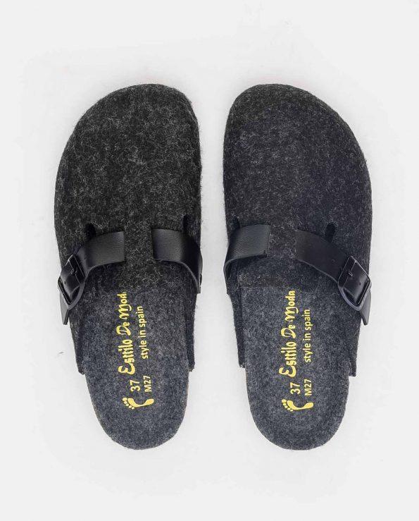 sabot pantoufle compensée noir