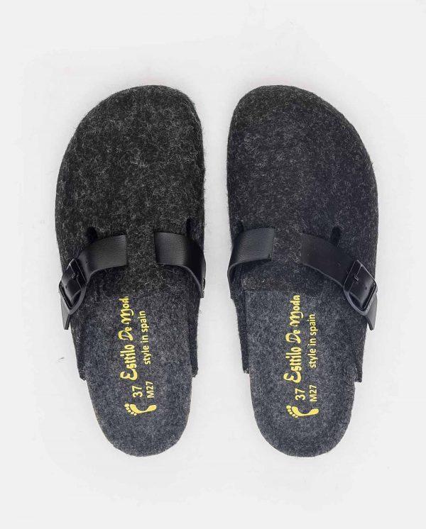 sabot pantoufle compensée noir