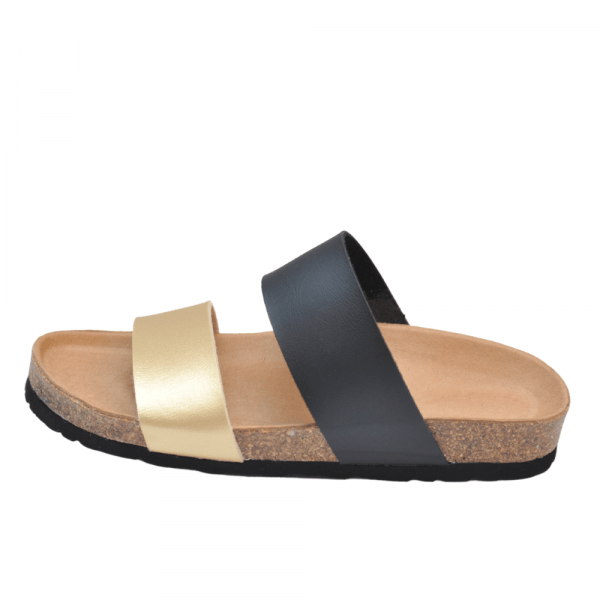 Sandalia-SL Black & Golden