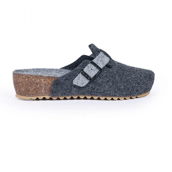 sabot compensée pantoufle gris foncée