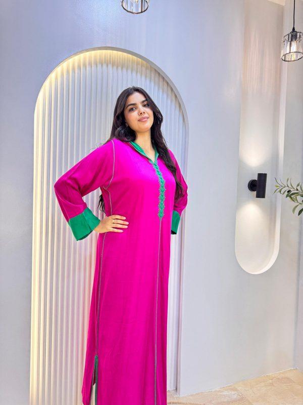 jellaba tasnim fushia vert
