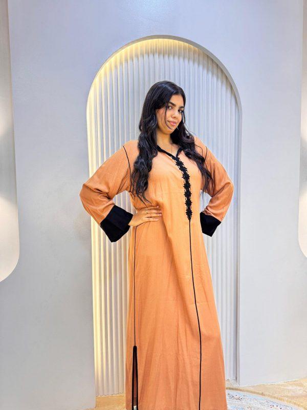 jellaba tasnim orange noir
