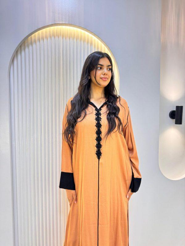 jellaba tasnim orange noir