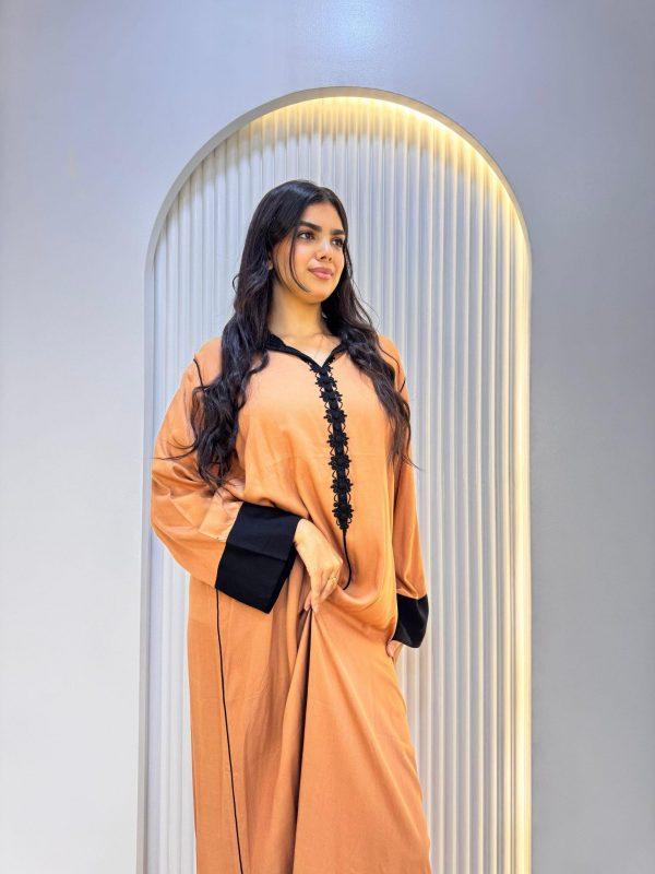 jellaba tasnim orange noir