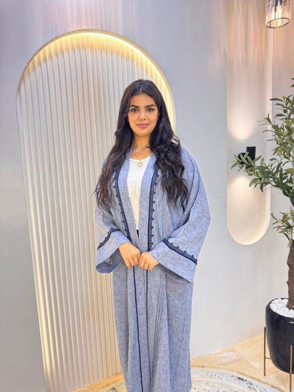 kymono abaya bleu claire