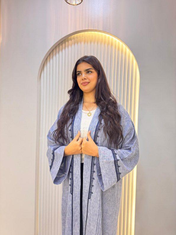 kymono abaya bleu claire