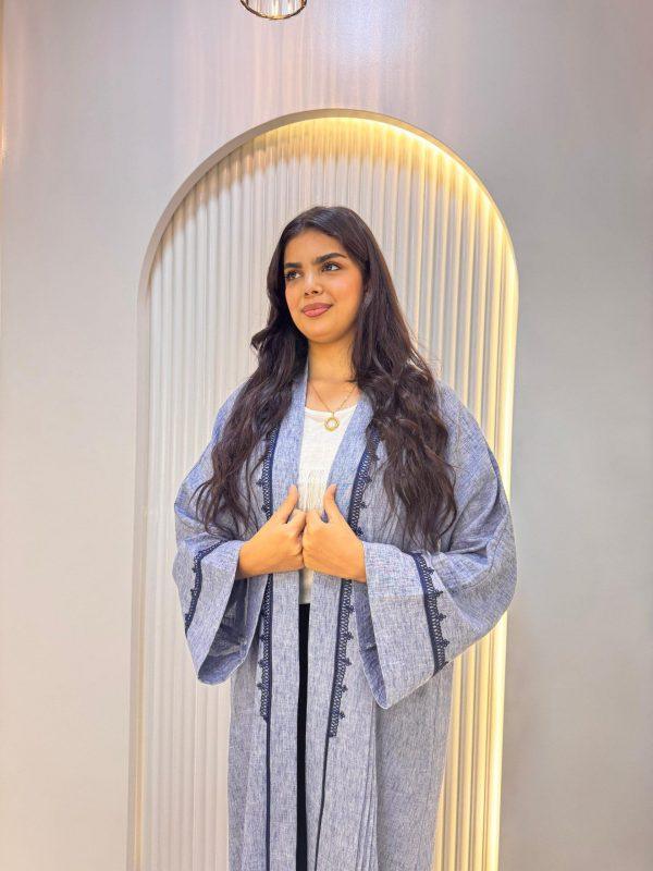 kymono abaya bleu claire